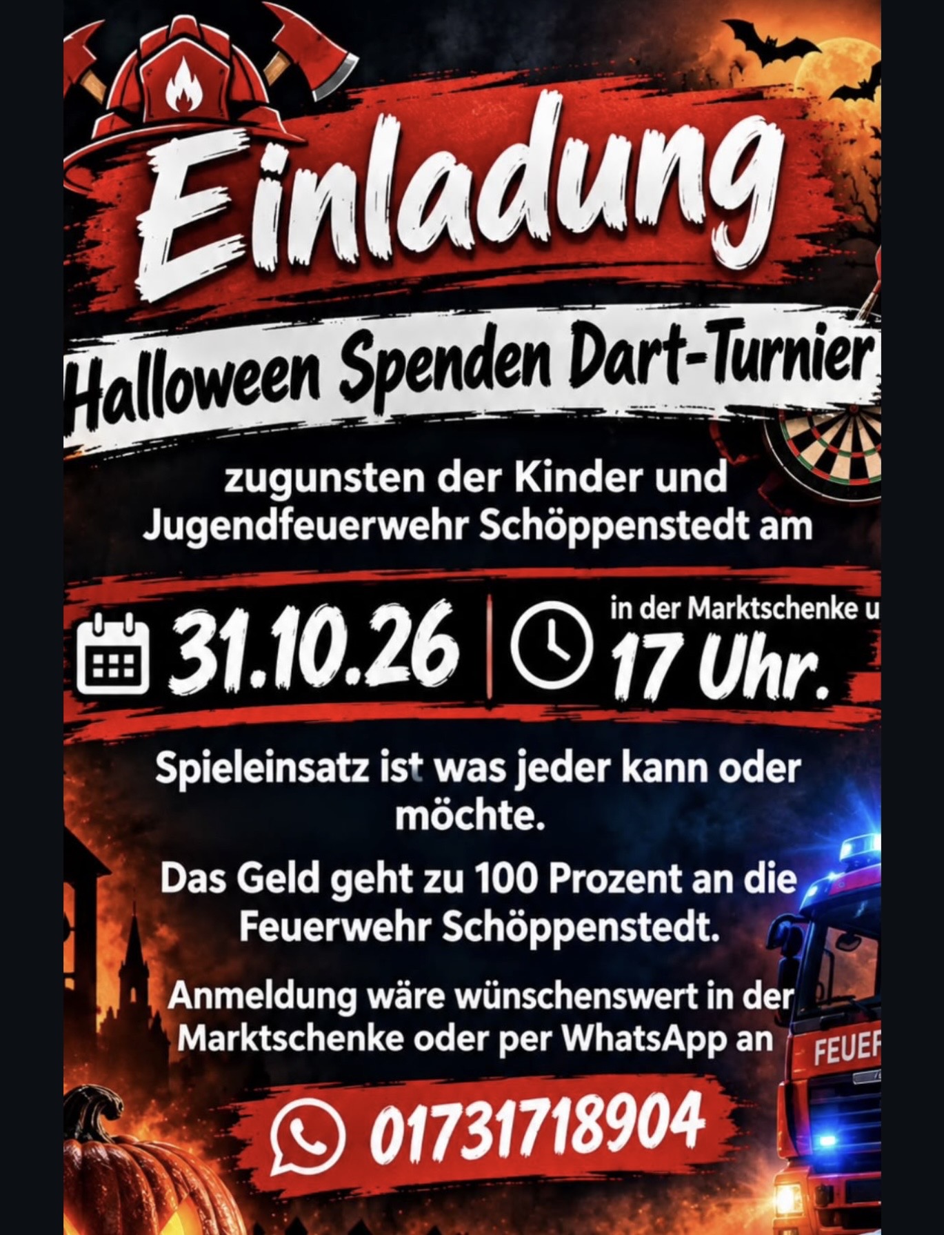 Halloween-Spenden-Dart-Turnier
