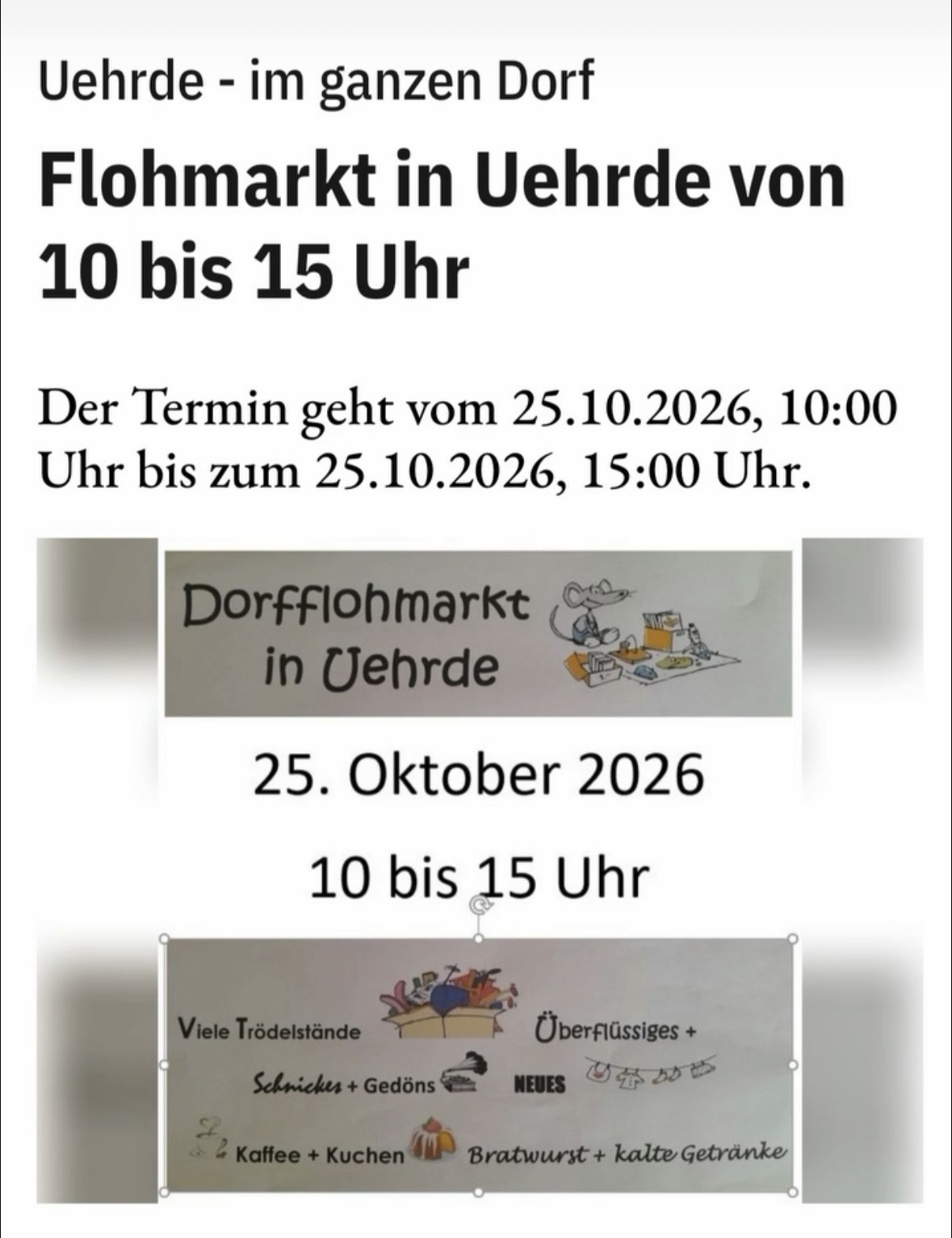 Dorfflohmarkt in Uehrde